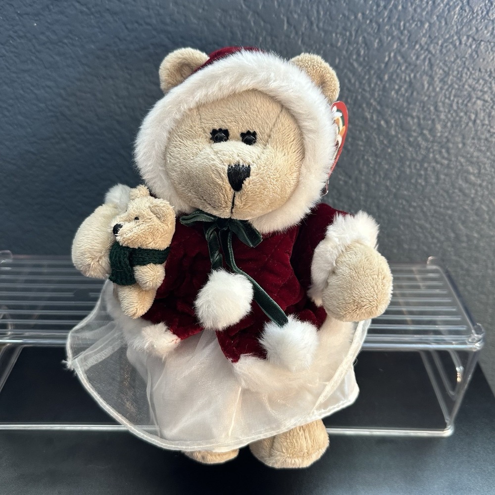 Starbucks Bearista Girl‎ Bear 43rd Edition Christmas 2005 Red Coat Holding Teddy
